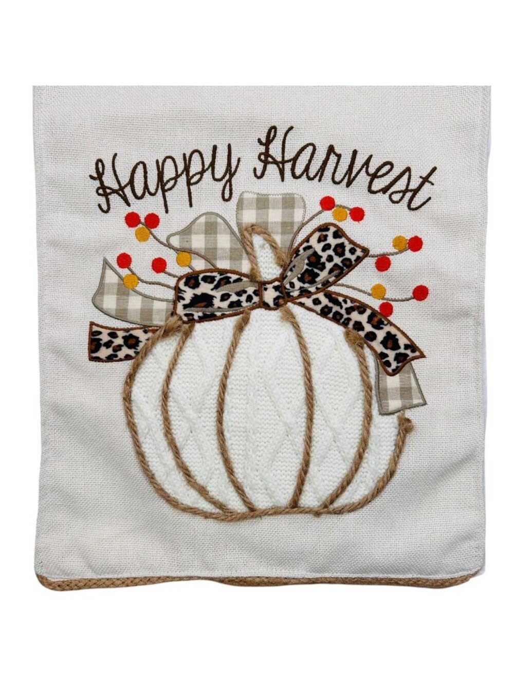 Happy Harvest Fall Table Runner Thanksgiving Pumpkin Linens Decoration Textiles